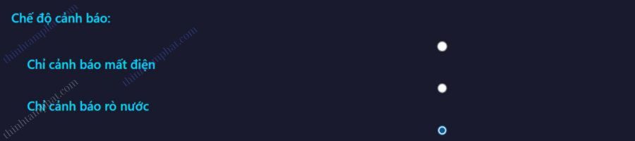 chọn chế độ cảnh báo